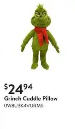 Walmart Grinch Cuddle Pillow offer