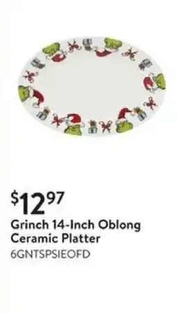 Walmart Grinch Oblong Ceramic Platter offer