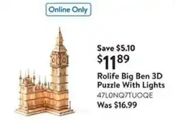 Walmart Rolife Big Ben 3D Puzzle With Lights offer