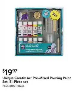 Walmart Unique Creativ Art Pre-Mixed Pouring Paint Set offer
