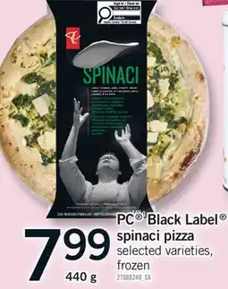 Fortinos BLACK LABEL SPINACI PIZZA, 440 G offer