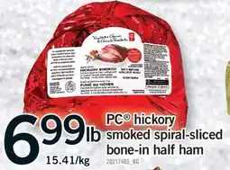 Fortinos PC HICKORY SMOKED SPIRAL-SLICED BONE-IN HALF HAM offer