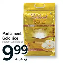 Fortinos PARLIAMENT GOLD RICE, 4.54 KG offer