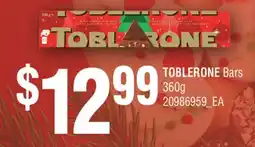 Fortinos TOBLERONE BARS, 360G offer