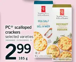 Fortinos PC SCALLOPED CRACKERS, 185 G offer