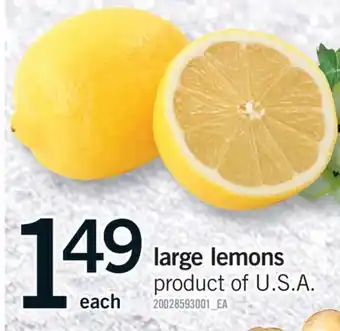 Fortinos LARGE LEMONS offer