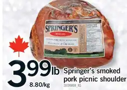 Fortinos SPRINGER'S SMOKED PORK PICNIC SHOULDER offer