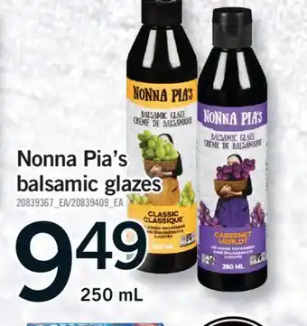 Fortinos NONNA PIA'S BALSAMIC GLAZES, 250 ML offer