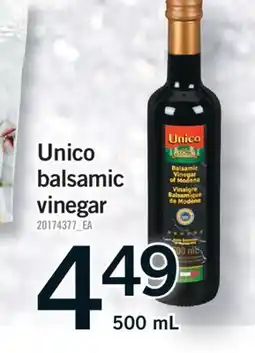 Fortinos UNICO BALSAMIC VINEGAR, 500 mL offer