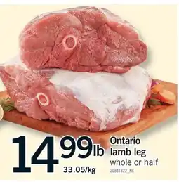 Fortinos ONTARIO LAMB LEG offer