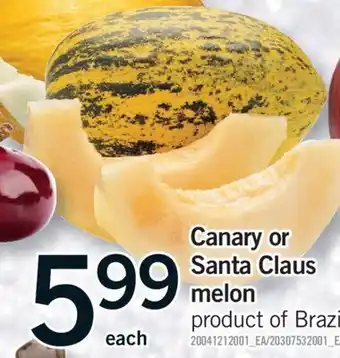 Fortinos CANARY SANTA CLAUS MELON offer