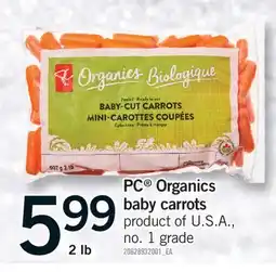 Fortinos PC ORGANICS BABY CARROTS, 2 LB offer