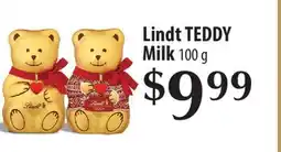 Fortinos LINDT TEDDY MILK, 100 g offer