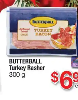 Fortinos BUTTERBALL TURKEY RASHER 300 G offer