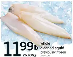 Fortinos WHOLE CLEANED SQUID offer
