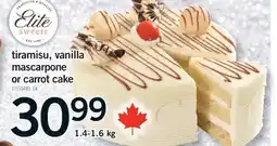 Fortinos TIRAMISU, VANILLA MASCARPONE OR CARROT CAKE, 1.4-1.6 KG offer