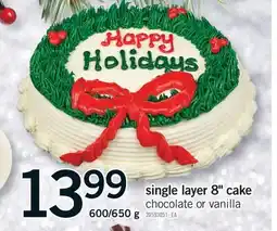 Fortinos SINGLE LAYER 8 CAKE, 600/650 G offer