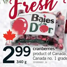 Fortinos CRANBERRIES, 340 G offer