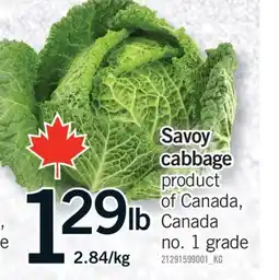 Fortinos SAVOY CABBAGE offer