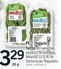 Fortinos PC ORGANICS HERBS, 20 G offer