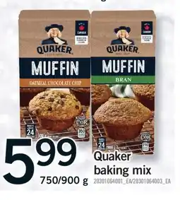 Fortinos QUAKER BAKING MIX, 750/900 G offer