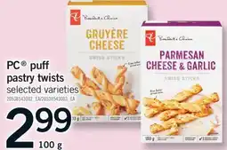Fortinos PC PUFF PASTRY TWISTS, 100 G offer