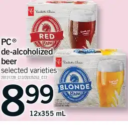 Fortinos PC DE-ALCOHOLIZED BEER, 12X355 ML offer