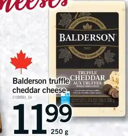 Fortinos BALDERSON TRUFFLE CHEDDAR CHEESE, 250 G offer