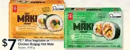 Fortinos PC MISO VEGETABLE OR CHICKEN BULGOGI HOT MAKI, 444 G offer