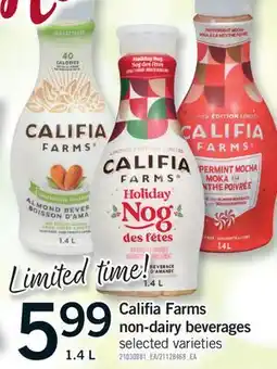 Fortinos CALIFIA FARMS NON-DAIRY BEVERAGES,1.4 L offer
