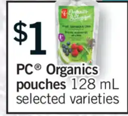 Fortinos PC ORGANICS POUCHES, 128 ML offer