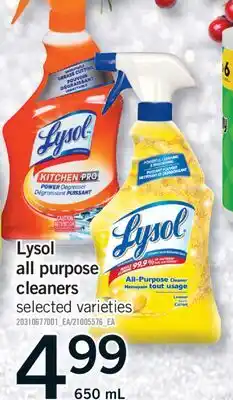 Fortinos LYSOL ALL PURPOSE CLEANERS, 650 ML offer