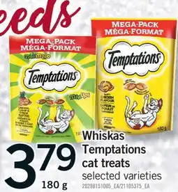 Fortinos WHISKAS TEMPTATIONS CAT TREATS, 180 G offer