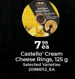 Fortinos CASTELLO CREAM CHEESE RINGS, 125 G offer
