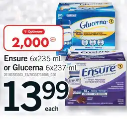 Fortinos ENSURE, 6X235 ML OR GLUCERNA, 6X237 ML offer