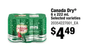 Fortinos CANADA DRY , 6 X 222 ML offer