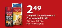 Fortinos CAMPBELL'S READY TO USE & CONCENTRATED BROTHS 250 ML/900 ML offer
