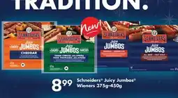 Fortinos SCHNEIDERS JUICY JUMBOS WIENERS, 375G-450G offer