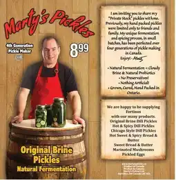 Fortinos ORIGINAL BRINE PICKLES NATURAL FERMENTATION offer