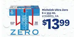 Fortinos MICHELOB ULTRA ZERO, 6 X 355 ML offer