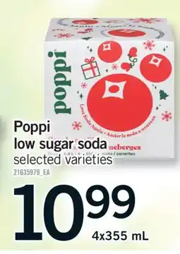 Fortinos POPPI LOW SUGAR SODA, 4X355 ML offer