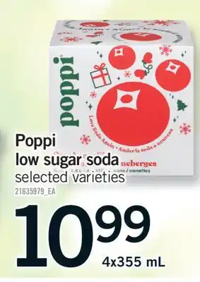 Fortinos POPPI LOW SUGAR SODA, 4X355 ML offer