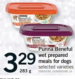 Fortinos PURINA BENEFUL WET PREPARED MEALS FOR DOGS 283 G offer