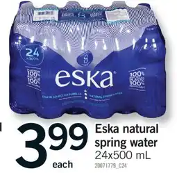 Fortinos ESKA NATURAL SPRING WATER, 24x500 mL offer