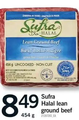Fortinos SUFRA HALAL LEAN GROUND BEEF, 454 G offer