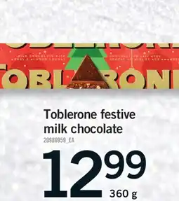 Fortinos TOBLERONE FESTIVE MILK CHOCOLATE, 360 G offer