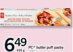 Fortinos PC BUTTER PUFF PASTRY, 450 G offer