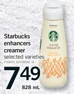 Fortinos STARBUCKS ENHANCERS CREAMER, 828 ML offer