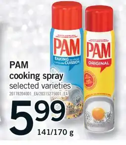 Fortinos PAM COOKING SPRAY, 141/170 G offer