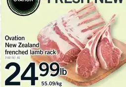 Fortinos OVATION NEW ZEALAND FRENCHED LAMB RACK offer